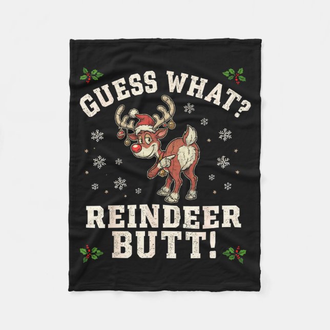 Manta Polar Guess What Reindeer Butt Funny Christmas  (Anverso)