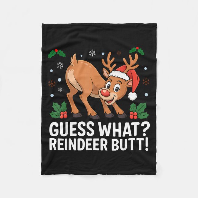 Manta Polar Guess What Reindeer Butt Funny Christmas Men Reind (Anverso)