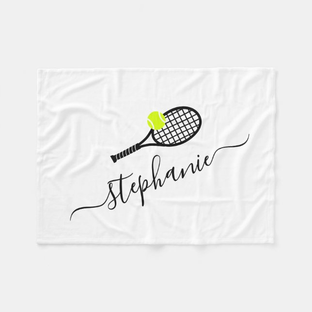 Manta Polar Guión de tenis personalizado Nombre de picnic Lap (Frente (Horizontal))