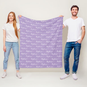 Manta Polar Guión decorativo moderno personalizado morado