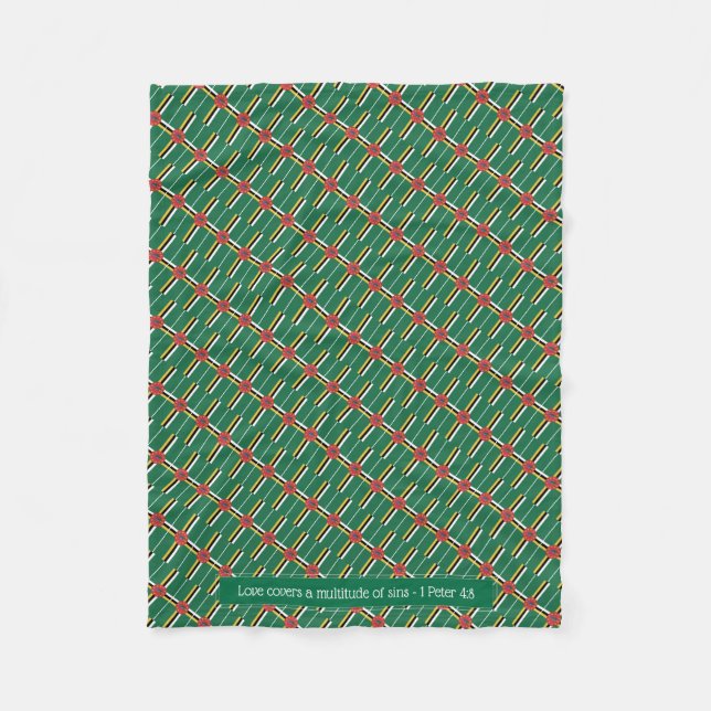 Manta Polar Guión del Personalizable DOMINICA FLAG Patriótico (Anverso)