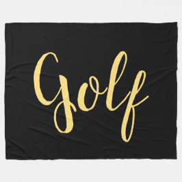 Manta Polar Guión Fancy GOLF Sobre Negro Audaz Moderno Elegant