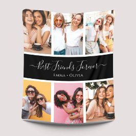 Manta Polar Guión manuscrito Mejores amigos con nombres 6-Foto