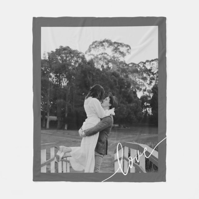 Manta Polar Guión mínimo Foto de pareja en blanco y negro (Anverso)