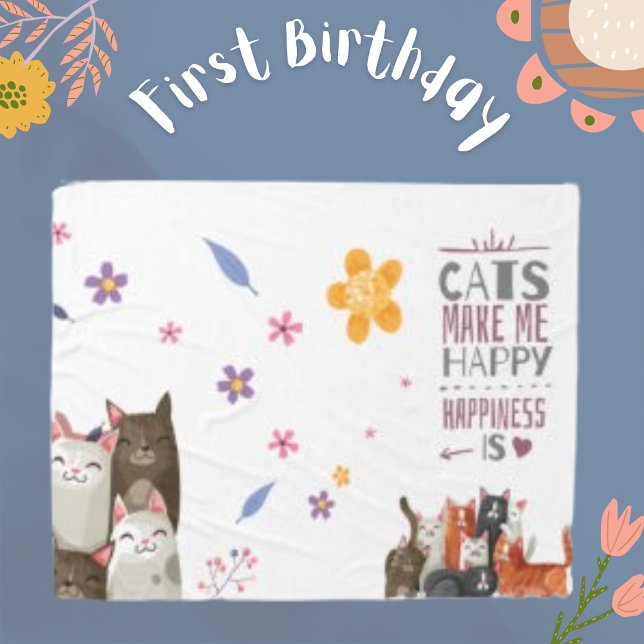 Manta Polar Guión moderno Cute Cat Feline Animal Cita Grande (Subido por el creador)