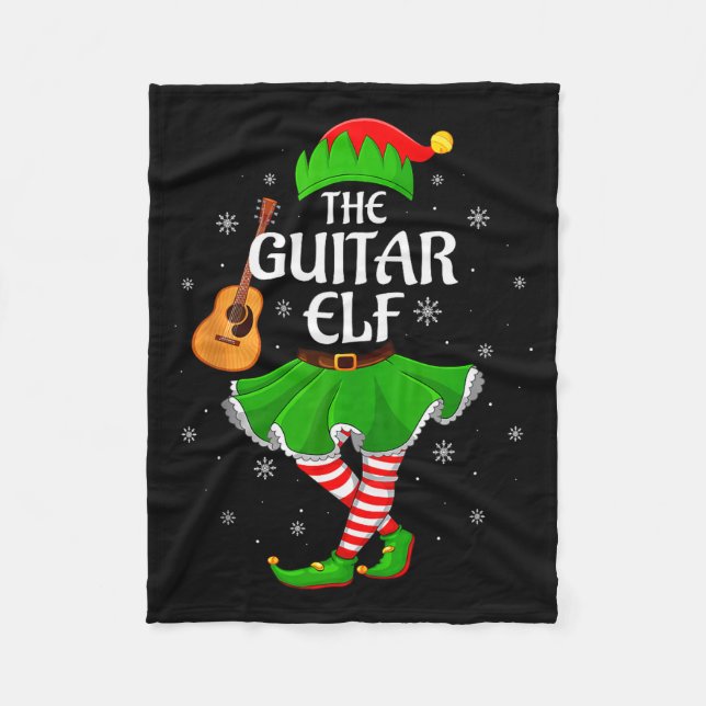 Manta Polar Guitar Elf Christmas Family Girls Women Elf Squad  (Anverso)