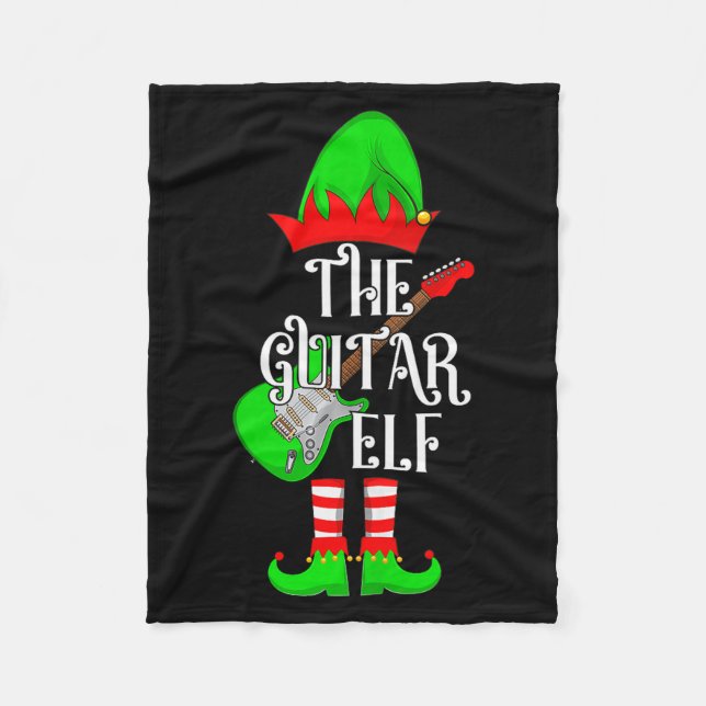 Manta Polar Guitar Elf Christmas Pajamas Matching Family Elf S (Anverso)