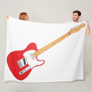 MANTA POLAR GUITARRA ELÉCTRICA ICONICA ROJA