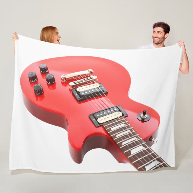 MANTA POLAR GUITARRA ELÉCTRICA ICONICA ROJA (In situ)