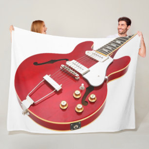 MANTA POLAR GUITARRA ELÉCTRICA ROJA ICONICA
