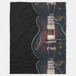 Manta Polar Guitarra Eléctrica Sobre Negro