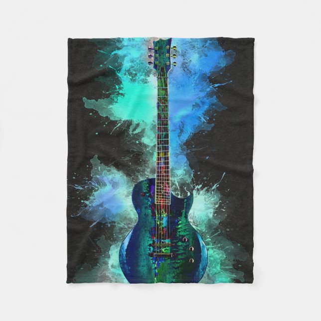Manta Polar Guitarra multicolor (Anverso)