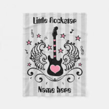 Guitarra rosada de la estrella del rock con las