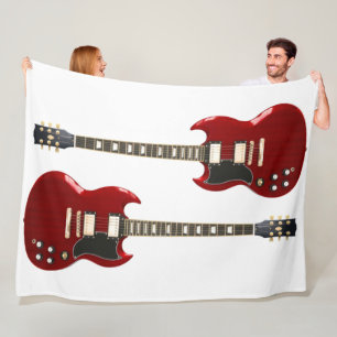 MANTA POLAR GUITAS DE ROCK ROJO