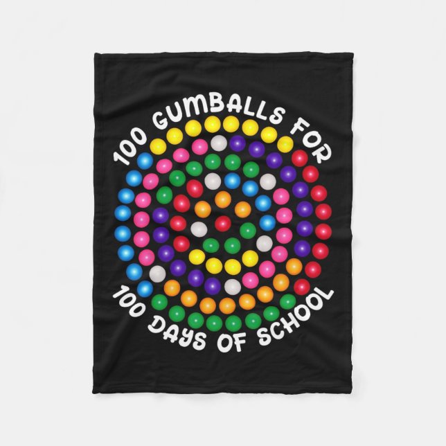 Manta Polar Gumballes De 100 Días De Escuela (Anverso)