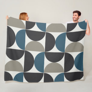 Manta Polar Gunmetal Gris Azul Moderno De Mediano Siglo