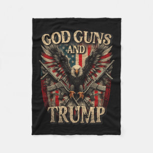Manta Polar Guns Y Trump 2ª Bandera De Enmienda Eagle American