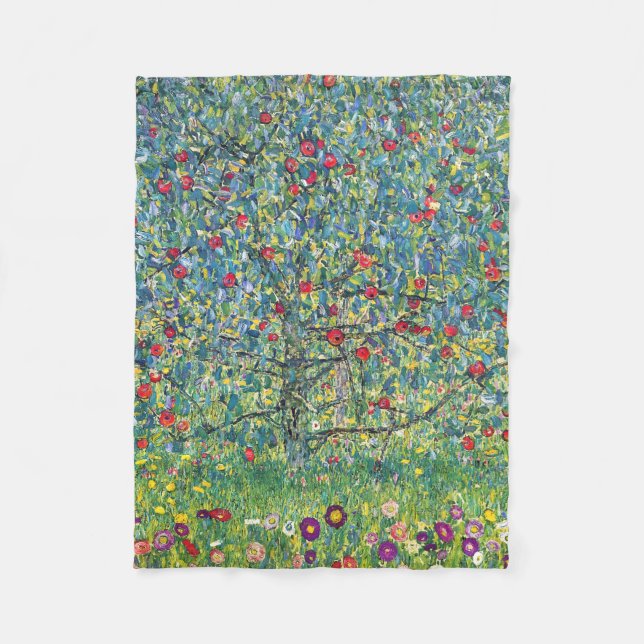 Manta Polar Gustav Klimt - Árbol de manzanas (Anverso)