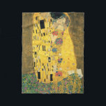 Manta Polar GUSTAV KLIMT - El beso de 1907<br><div class="desc">GUSTAV KLIMT - El beso 1907Aceite y Relieve metalizado dorado en lienzo</div>