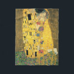 Manta Polar GUSTAV KLIMT - El beso de 1907<br><div class="desc">GUSTAV KLIMT - El beso 1907Aceite y Relieve metalizado dorado en lienzo</div>