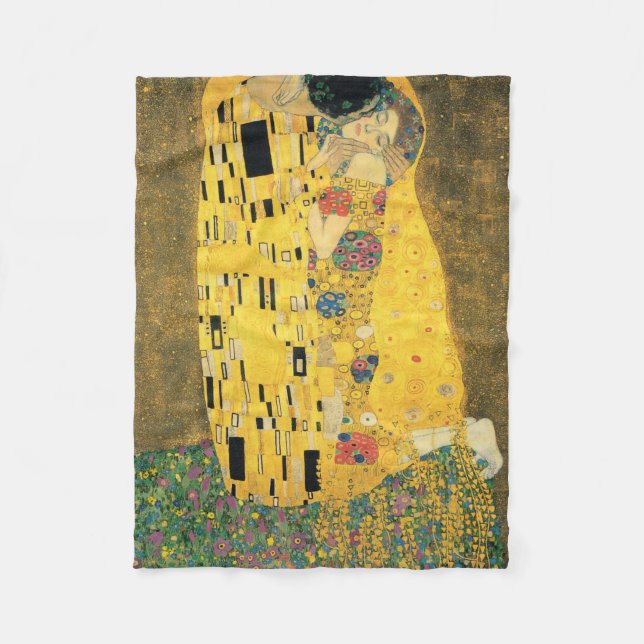 Manta Polar GUSTAV KLIMT - El beso de 1907 (Anverso)