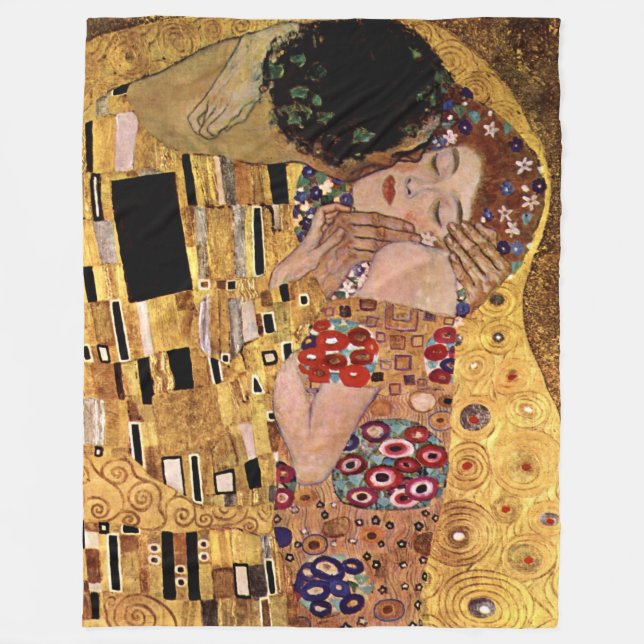 Manta Polar Gustav Klimt: El beso (detalle) (Anverso)