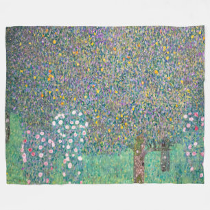 Manta Polar Gustav Klimt - Rosebushes bajo los árboles