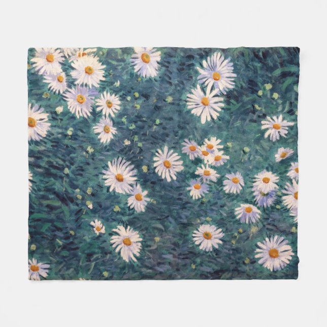 Manta Polar Gustave Caillebotte - Cama de Daisies, detalle (Frente (Horizontal))