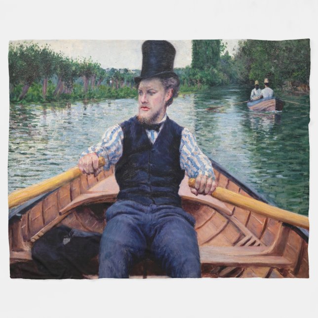 Manta Polar Gustave Caillebotte - Fiesta en bote (Frente (Horizontal))