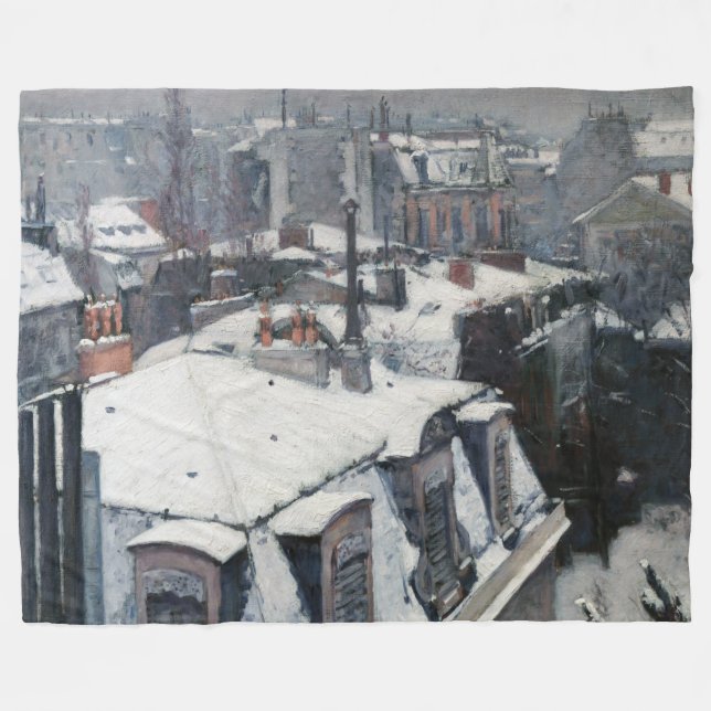 Manta Polar Gustave Caillebotte - Techos en la nieve (Frente (Horizontal))