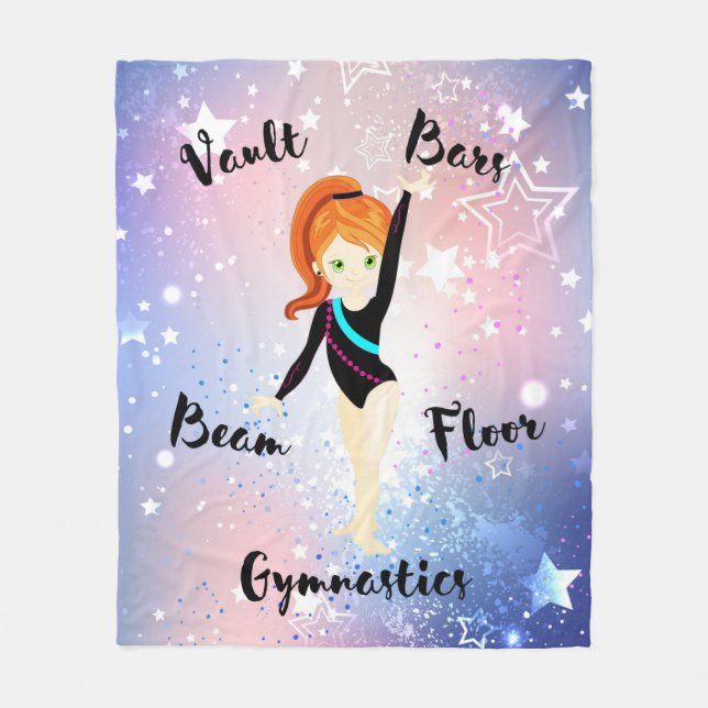 Manta Polar Gym Star Ginger Hair, Green Eyes, Black Leotard (Anverso)