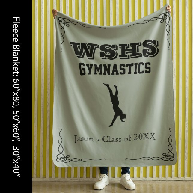 Manta Polar Gym Team Fleece Med Blanket Texto negro para chico (Gym Team Fleece Med Blanket Black Text for Guys)