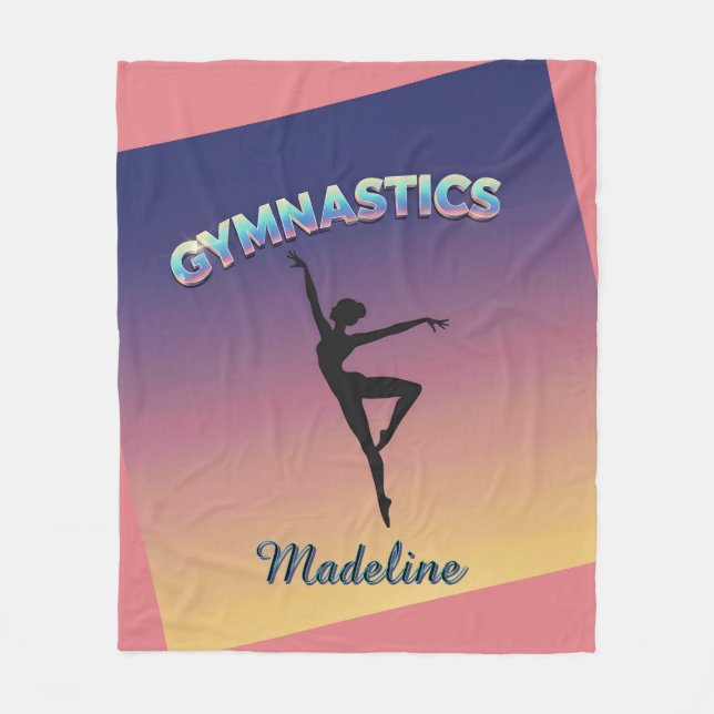 Manta Polar Gym Twist Ombre Gymnastics Silhouette Personalized (Anverso)