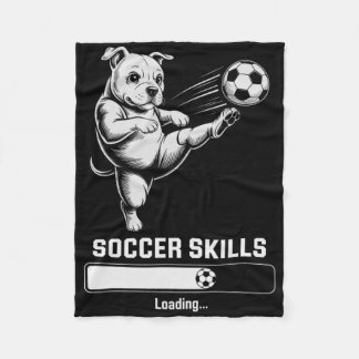 Manta Polar Habilidades lindas de pug de fútbol cargando puntu