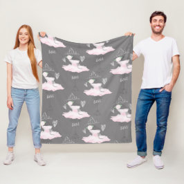 Manta Polar Habitación de niñas bailarinas de Pink & Grey Cout