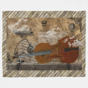 Manta Polar Habitación de Steampunk del violoncelo