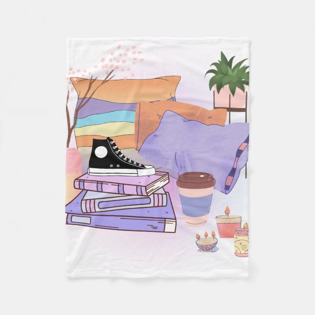 MANTA POLAR HABITACIÓN DE UN ANIMAL ASOMBROSO , CHICA , MAKEUP (Anverso)