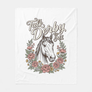 Manta Polar Habla Derby Conmigo Camiseta Floral Caballo Vintag