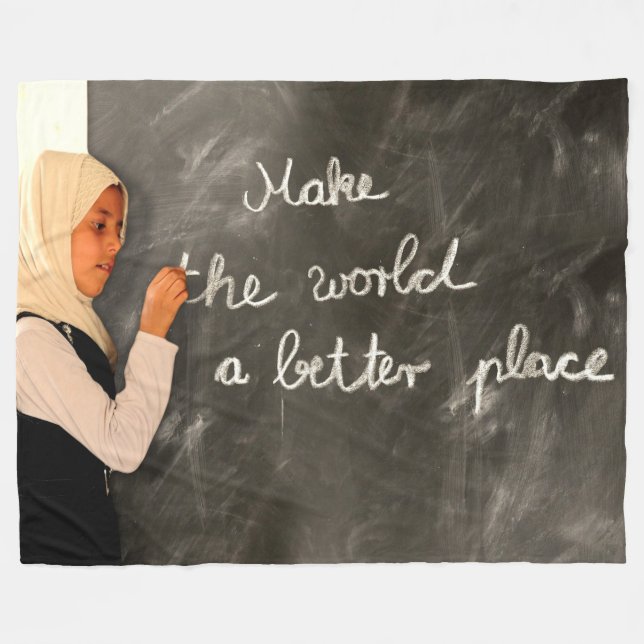 MANTA POLAR HACER DEL MUNDO UN LUGAR MEJOR (Frente (Horizontal))