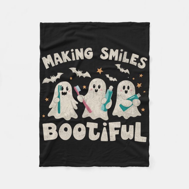 Manta Polar Haciendo sonrisas Bootismo Halloween Funny Ghost D (Anverso)