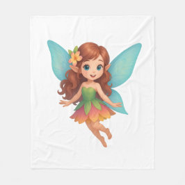 Manta Polar Hada Adorable con Alas y Vestido Coloridos