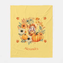 Manta Polar Hada de calabaza suave en la guirnalda otoñal