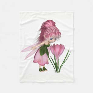 Manta Polar Hada de crocus rosado con toón suave, parada por u
