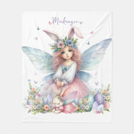 Manta Polar Hada de Pascua de primavera en acuarela