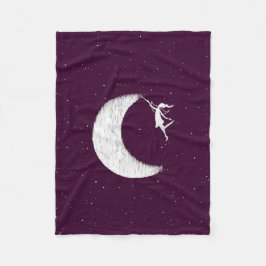 Manta Polar Hada del arte: Pinte la luna (púrpura)