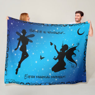 Manta Polar Hada Elfa & Fantasía de Mariposa... Cree en Ti Mis