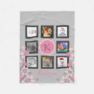 Manta Polar Haga sus los propios personalizó rosa del collage