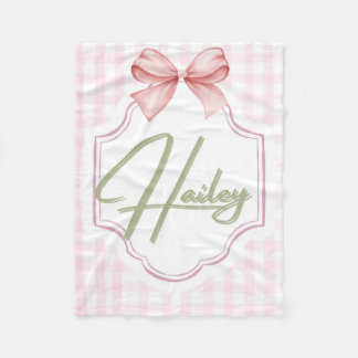 Manta Polar Hailey Baby Nursery Bow&Gingham