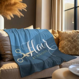 Manta Polar Hair Salon Hairstylist modernas tijeras azules y d