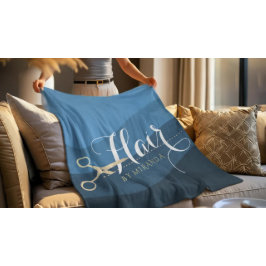 Manta Polar Hair Salon Hairstylist modernas tijeras azules y d